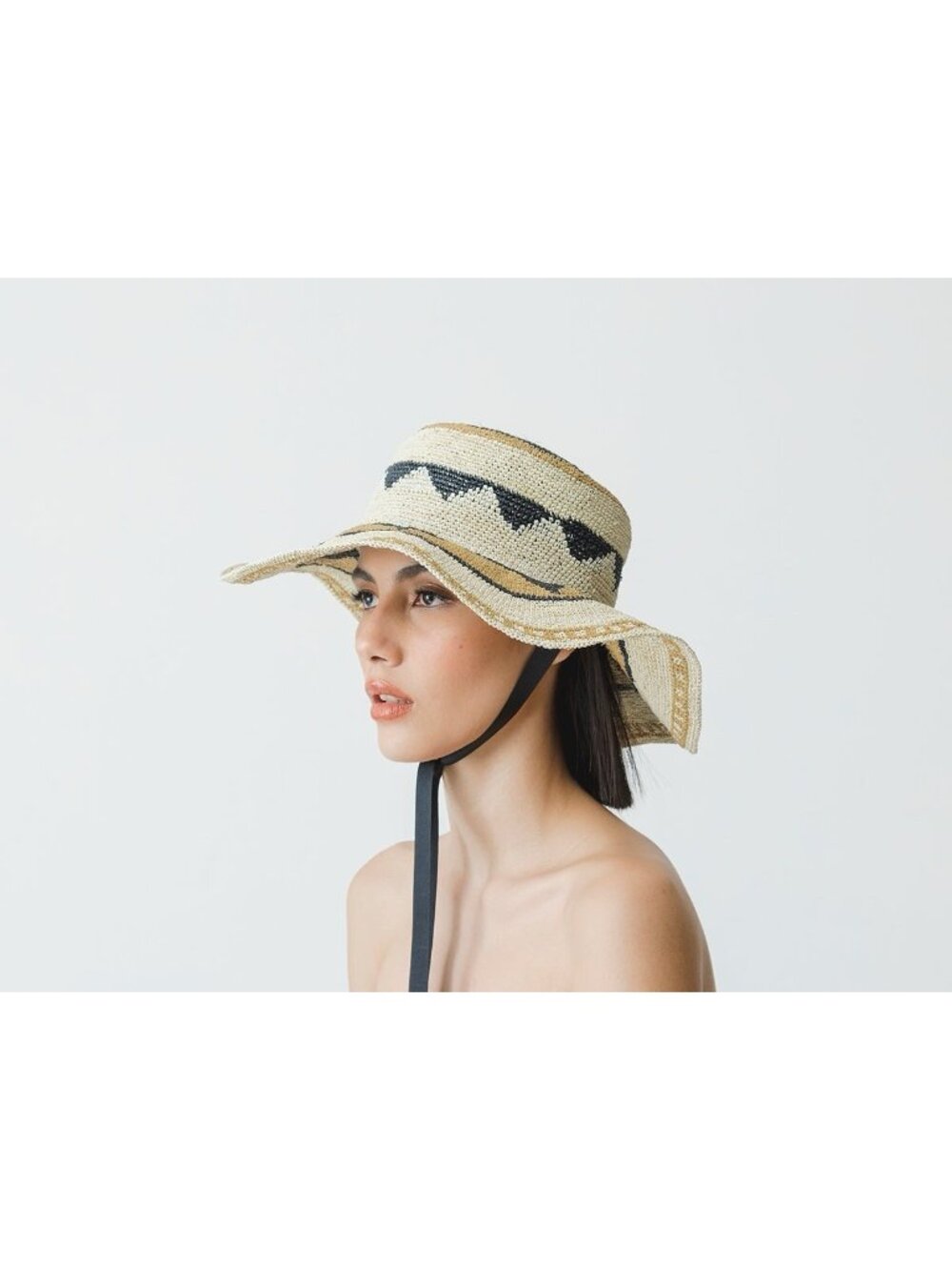 $192 Sensi Studio Montana Beach Hat Natural Beige straw Ecuadorian Frayed Sunhat